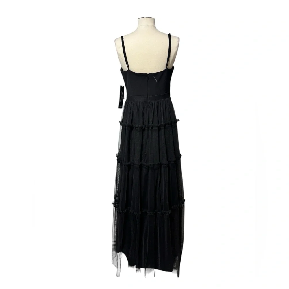 Adrianna Papell Women's Ruffle Tiered Mesh Sleeveless Gown in size 10 - Picture 5 of 11